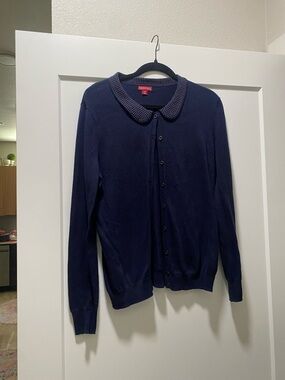 Merona Navy Peter Pan Collar Button-Up Cardigan